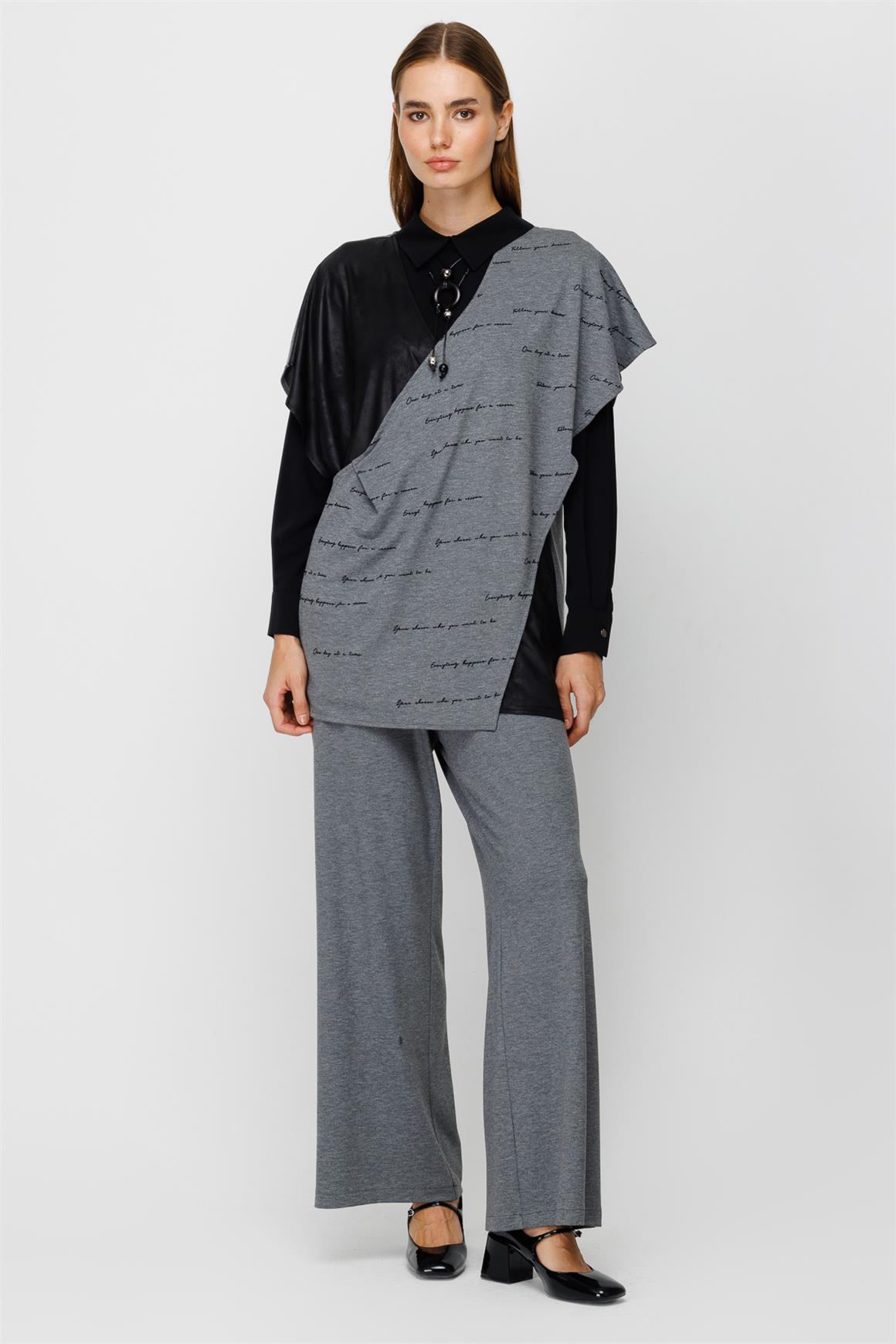 Örme Kumaş İç Tunik Triko ve Pantolon Takım  Antrasit · 4
