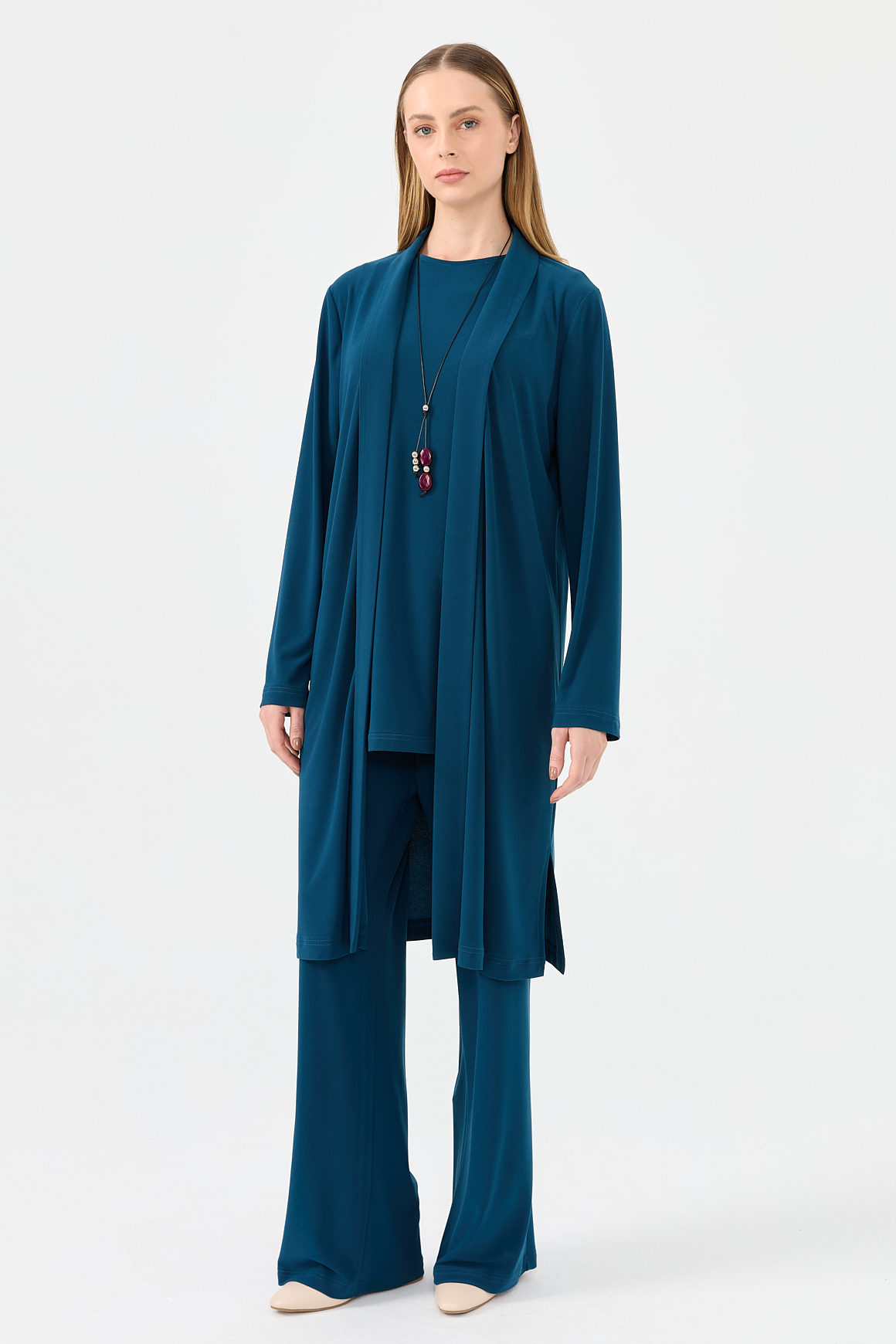 Triple Knitted Set Including Necklace - Oil