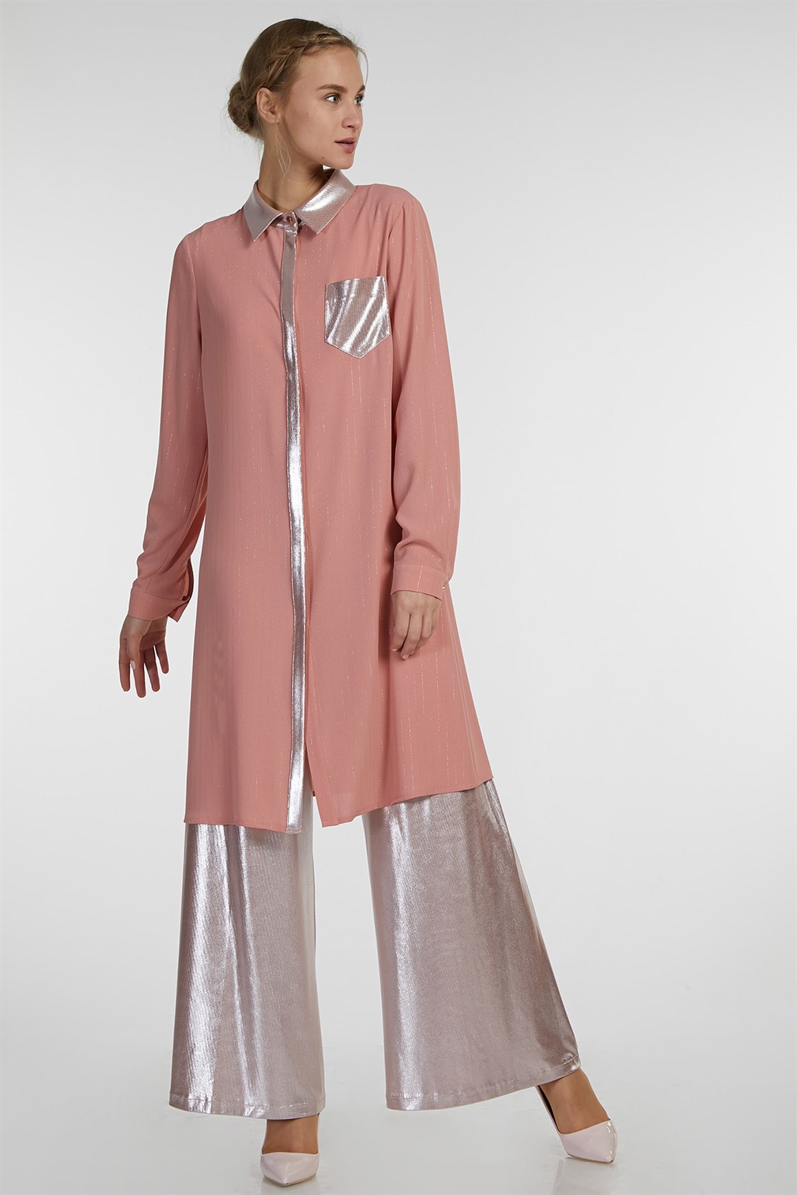 Somon - Lastikli Parlak Pantolon