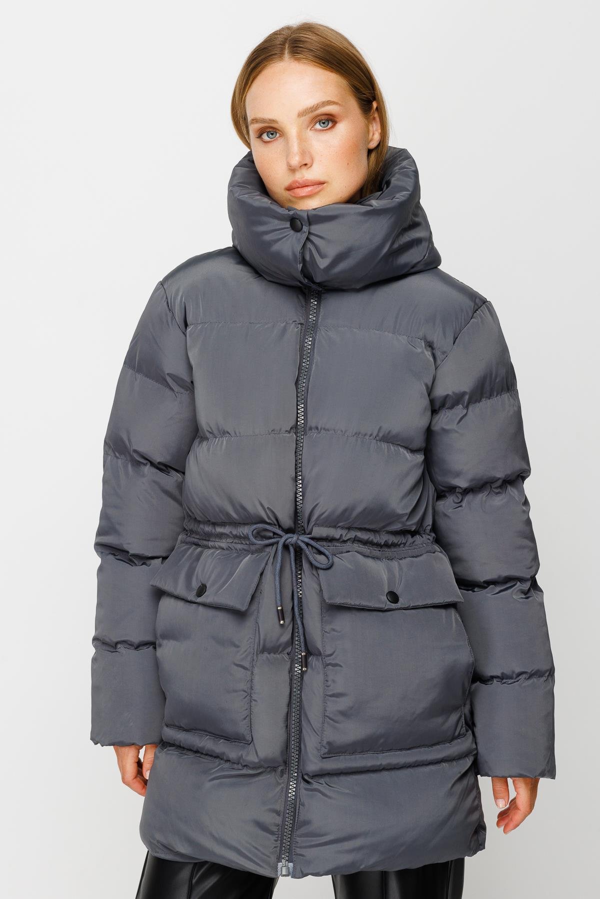 Short Puffer Jacket - Anthracite