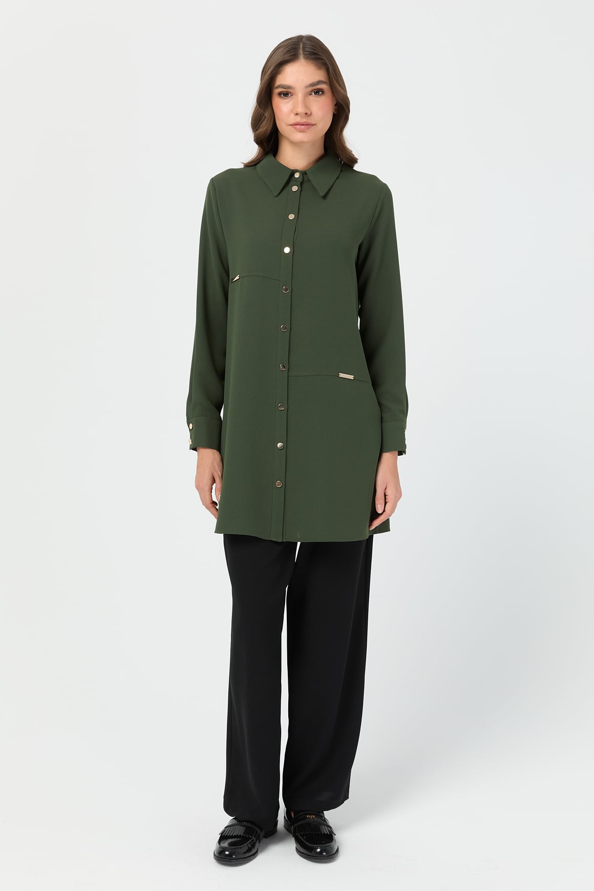 Tunic with Accessory Details - Khaki