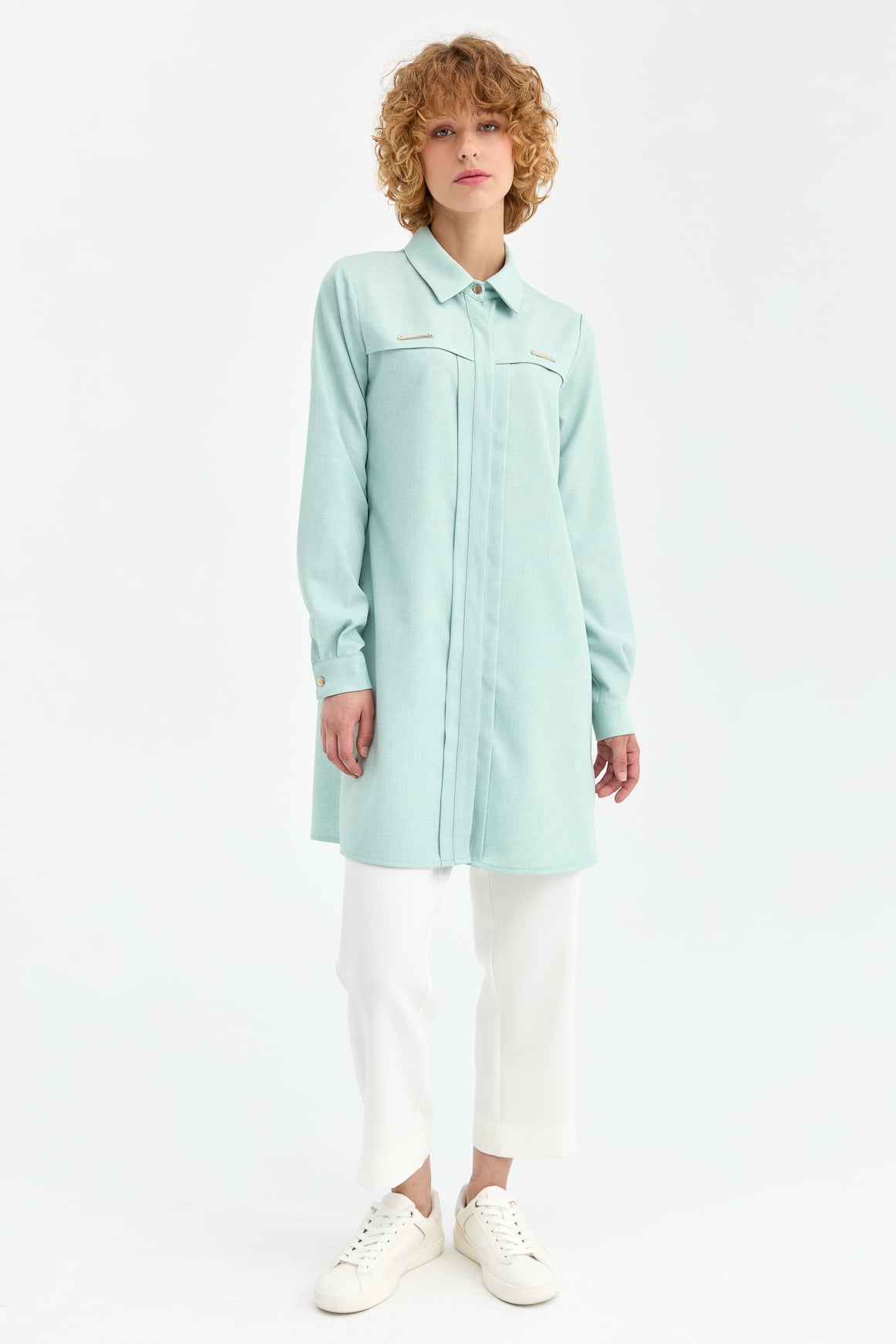 Aksesuar Detaylı Tunik  Mint