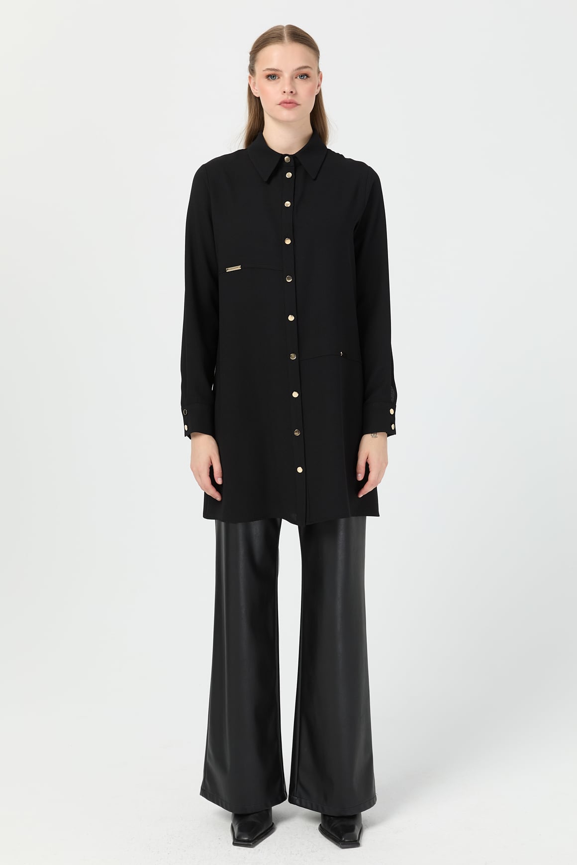 Tunic with Accessory Details - Black