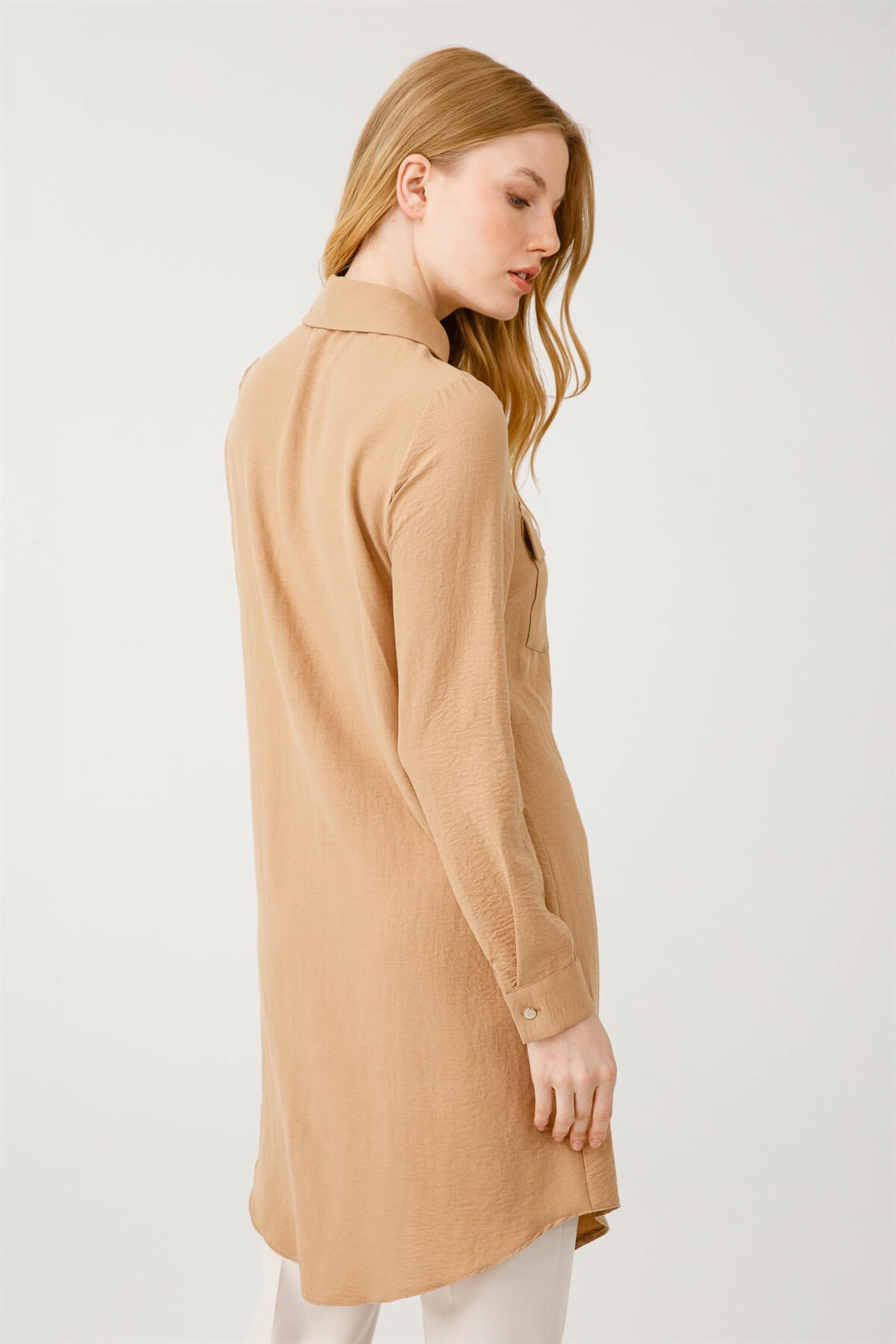 Çift Cepli Cebi Püskül Detaylı Spor Tunik  Camel · 5