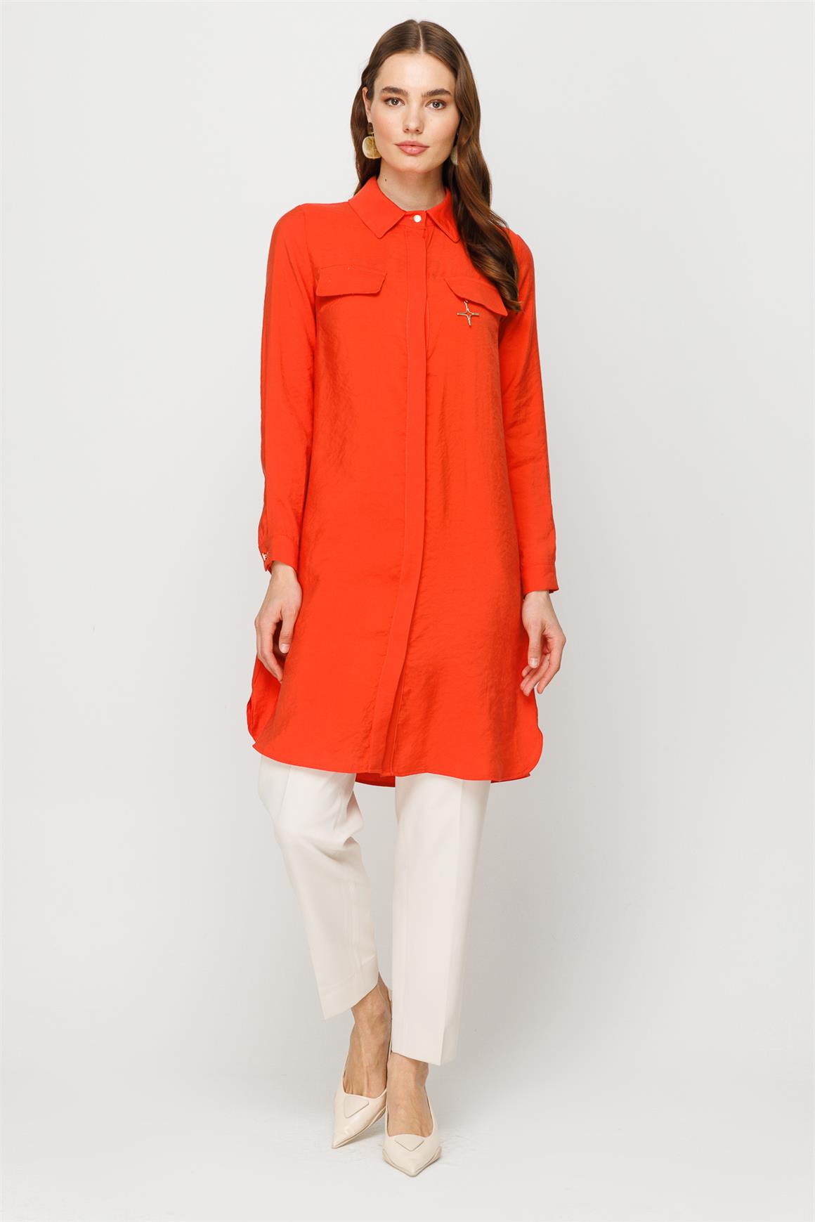 Çift Cepli Kurtarıcı Tunik  Oranj