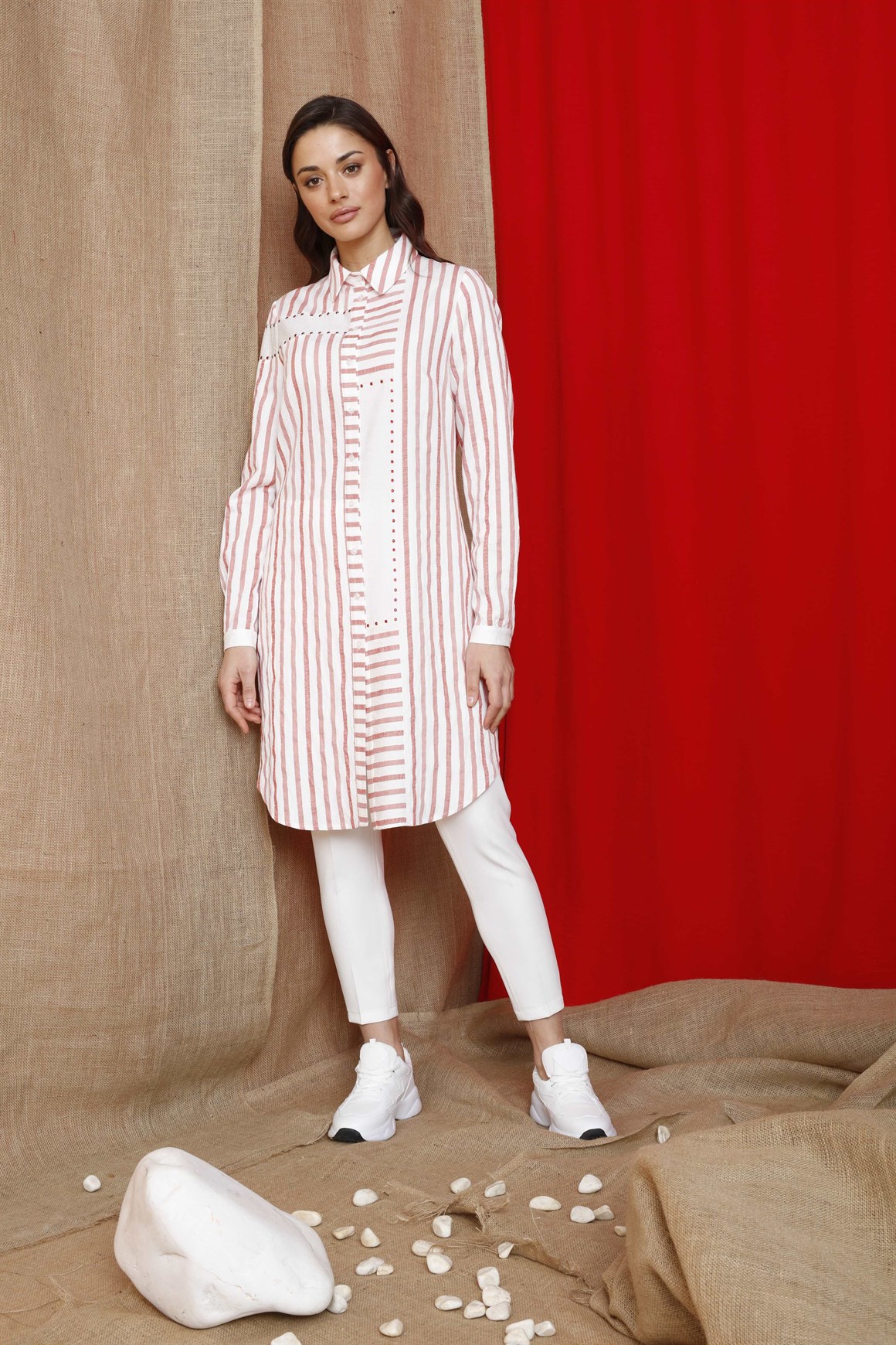 Caramel - Stony-Striped with Patterned Shirt