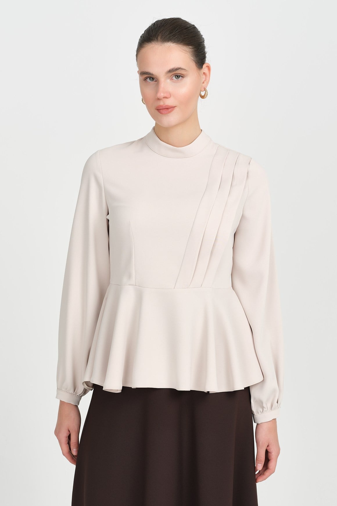 Pile Detaylı Tunik  Taş