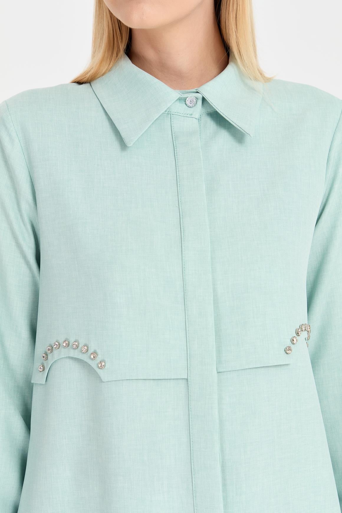 Taş Detaylı Allerli Tunik  Mint · 5
