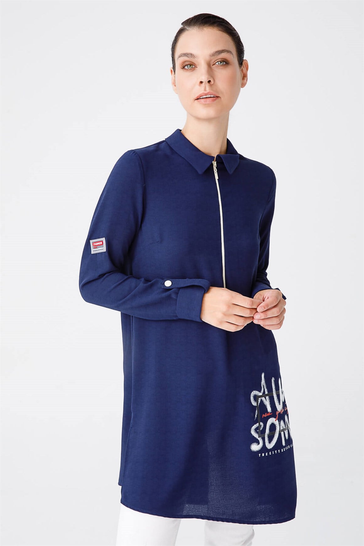Tasarım Baskılı Spor Tunik  Lacivert · 3