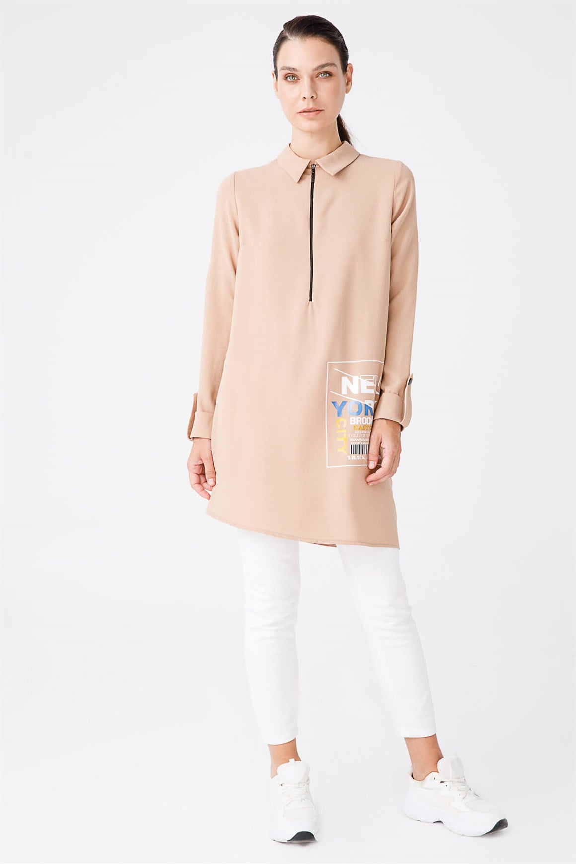 Tasarım Baskılı Spor Tunik  Camel