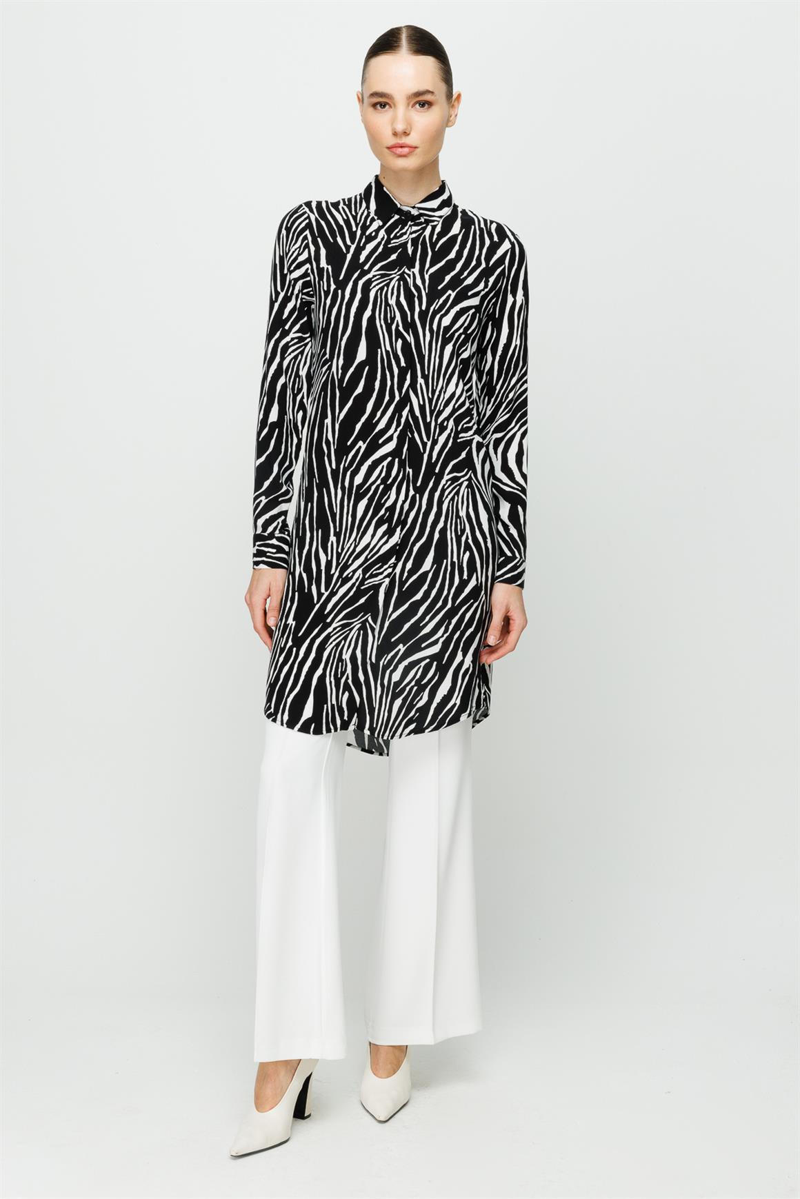 Tiger Desen Tunik  Siyah
