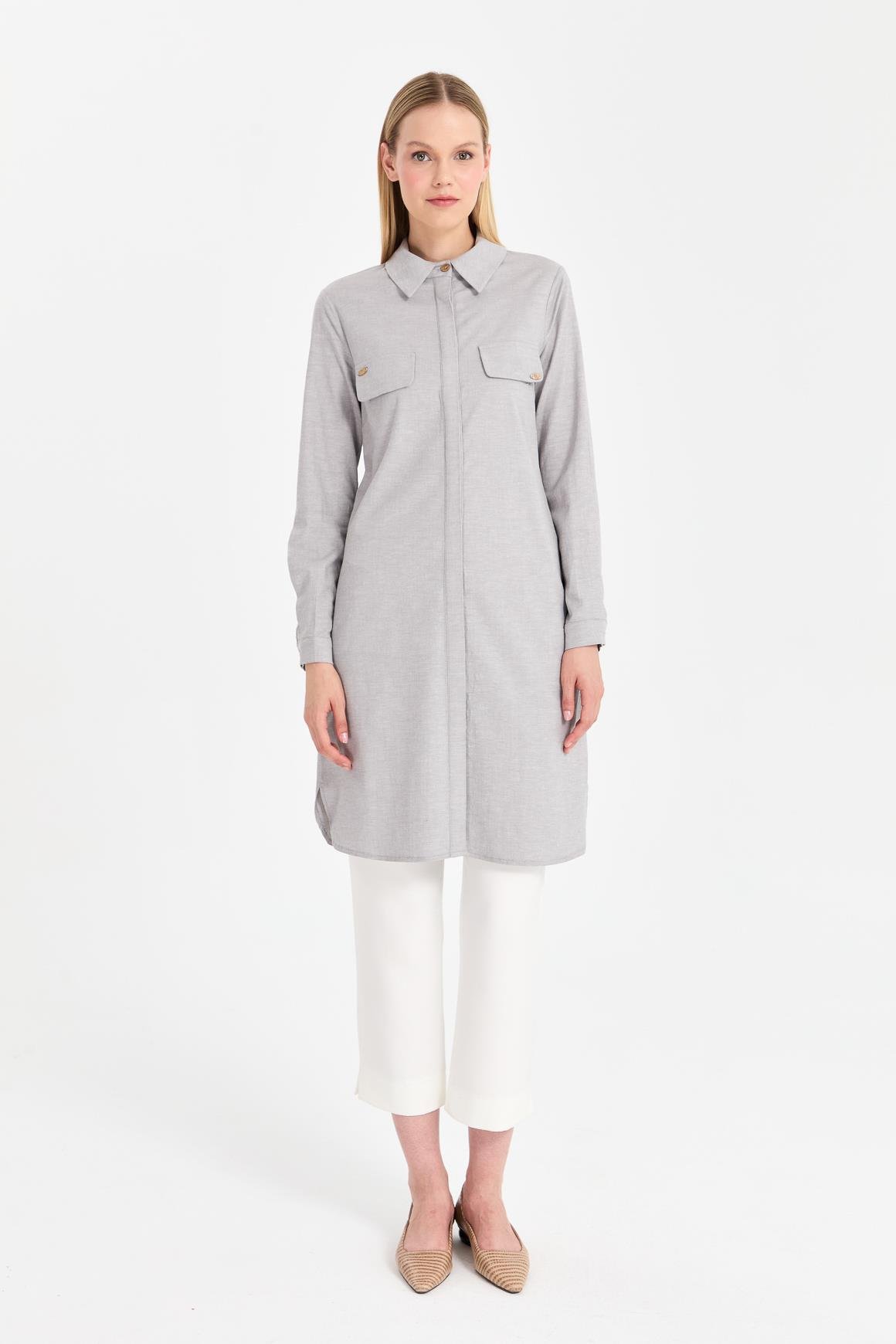 Tunic with Pocket Cover Accessory - Grey