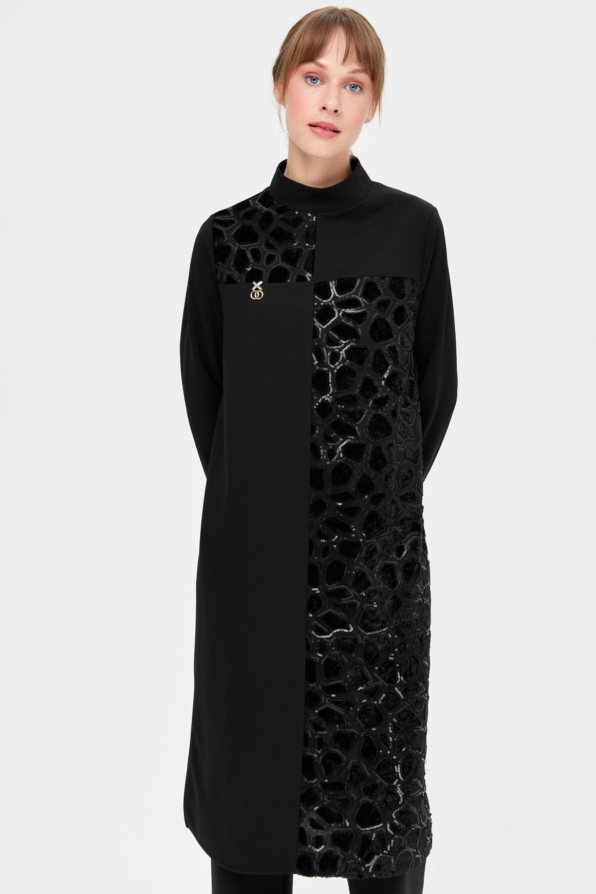 Patch Detaylı Tunik  Siyah