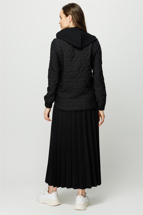 Pilise Etekli Spor Ceketli Takım Siyah