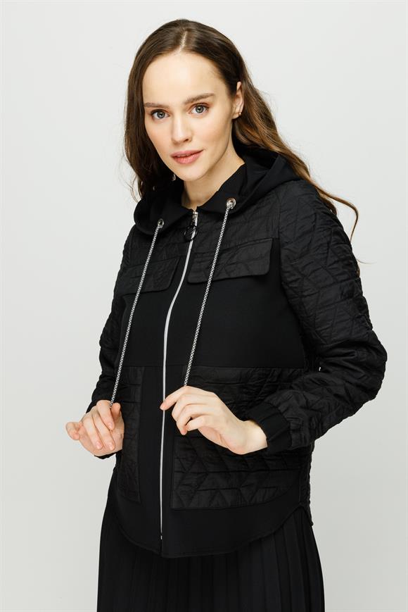 Pilise Etekli Spor Ceketli Takım Siyah