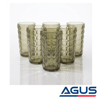  Akrilik Su Bardağı Seti 6lı 500 ml - Yeşil
