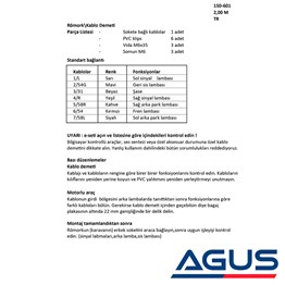 7 Kutuplu Universal Elektrik Tesisatı 2 Metre Kablo 