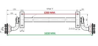 750 kg Sıvı Gres Yağlı Torsiyonlu Aks Frensiz Dingil 1200 mm 4x100