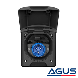 ABL  Karavan Dış Gömme Elektrik Girişi 230V Mıknatıslı Kapak - Siyah