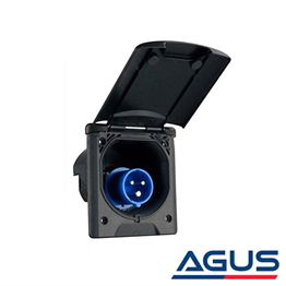 ABL  Karavan Dış Gömme Elektrik Girişi 230V Mıknatıslı Kapak - Siyah