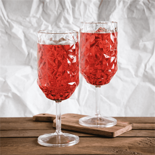 Akrilik Prizma Şarap Kadehi Şeffaf 250 ml