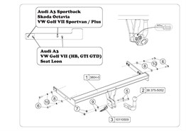 Audi A3  Çeki Demiri  8V 2012-2016  Hatchback,Sportback