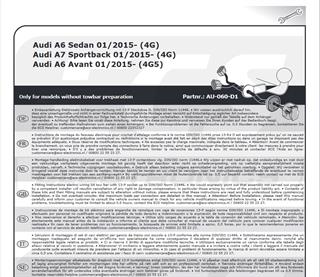 AUDI A6 2015-2018 Römork Tesisatı 13P