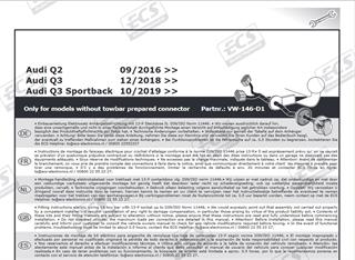 AUDI Q2 2016-2023 Römork Tesisatı 13P