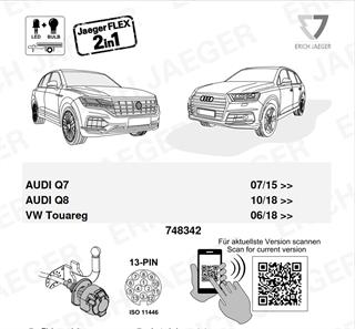 AUDI Q8 2018-2023 Römork Tesisatı 13P