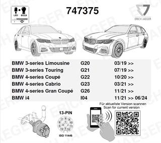 BMW 4-Serisi G22 2020- Römork Tesisatı 13P