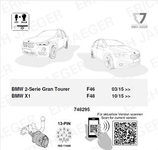BMW X1 F48 2015-2022 Römork Tesisatı 13P