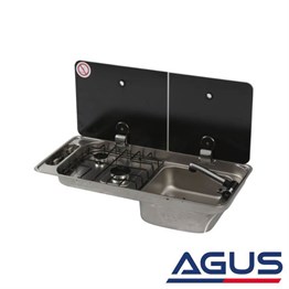 CAN Çift Gözlü Ayrık Cam Kapaklı Kombinasyonlu Ocak