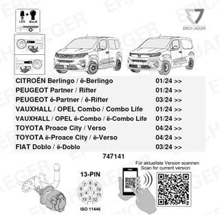 CITROEN Berlingo 2024- Römork Tesisatı 13P