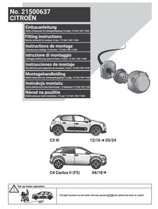 CITROEN C3 2016-2024 Römork Tesisatı 13P