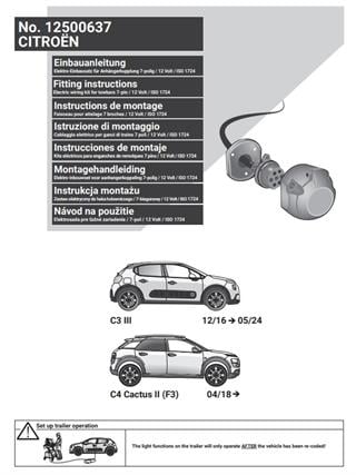 CITROEN C3 2016-2024 Römork Tesisatı 13P