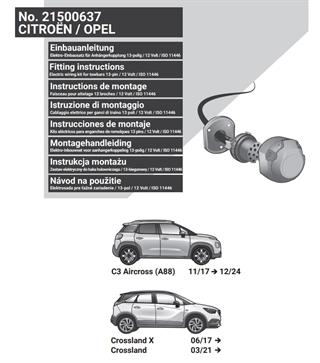 CITROEN C3 Aircross 2017-2024 Römork Tesisatı 13P