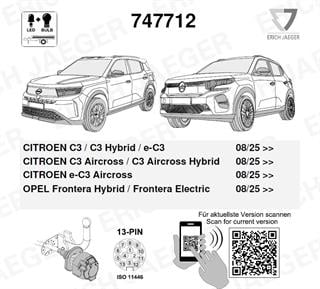 OPEL Frontera 2025- Römork Tesisatı 13P
