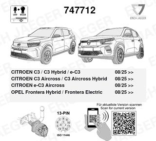 CITROEN C3 Aircross 2025- Römork Tesisatı 13P