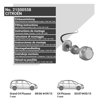 CITROEN C4 Picasso 2006-2013 Römork Tesisatı 13P