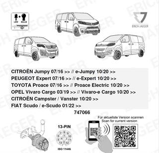 PEUGEOT Expert III/Traveller 2017- Römork Tesisatı 13P