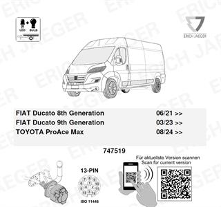 FIAT Ducato 2024- Römork Tesisatı 13P