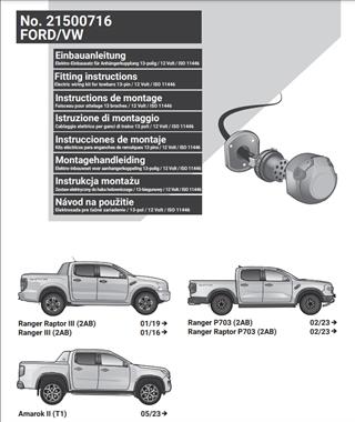 FORD Ranger 2019- Römork Tesisatı 13P