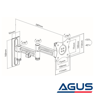 Antarion Karavan Çift Kollu 3ü 1 Arada TV Tutucu