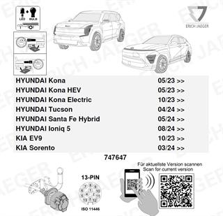 HYUNDAI Ioniq 5 2024- Römork Tesisatı 13P