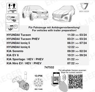 HYUNDAI Ioniq 6 2022- Römork Tesisatı 13P