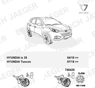 HYUNDAI ix35 2009-2015 Römork Tesisatı 13P