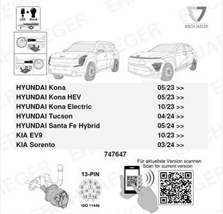 HYUNDAI Santa Fe 2024- Römork Tesisatı 13P