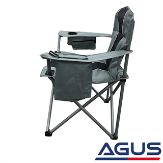 Kamp Sandalyesi Buz Çantalı Siyah Gri