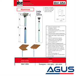Karavan Döner Tip Masa Ayağı 75 cm