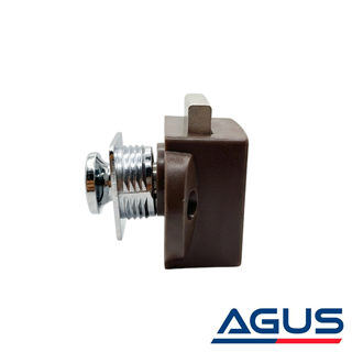 Karavan Krom 20mm. Çerçeveli Yuvarlak Bas Çek Mobilya Kilidi